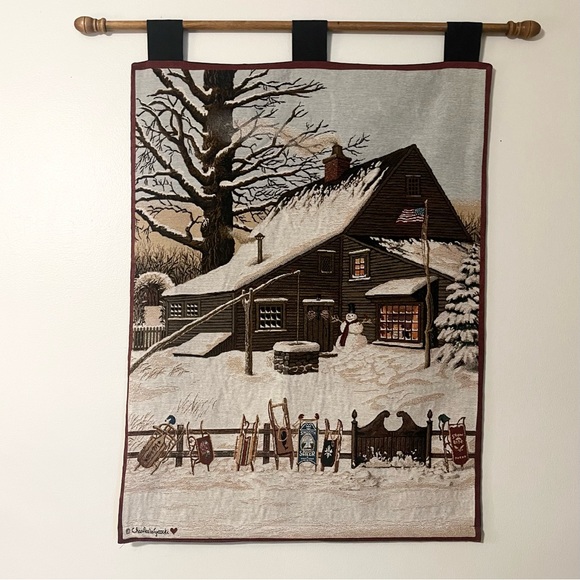 Cocoa at the Copperfields Wall Hanging 26” x 36” Tapestry with Rod by Wysocki - Picture 16 of 16